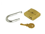 The B-Lock trick lock shown disassembled and solved, revealing the mechanism behind the puzzle.