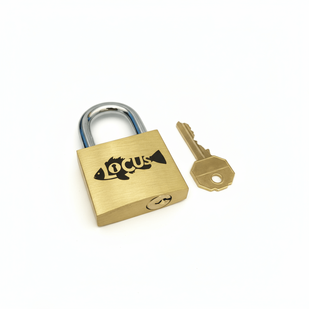 High-angle view of the Locus mechanical puzzle lock. An engaging screen-free gift designed to get people off their phones and focused on a rewarding, hands-on 5-hour mental challenge.