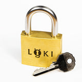 Close-up of the Loki by Boaz Feldman and its keys, reviewed by puzzle experts like Chris Ramsay as one of the toughest locks around.