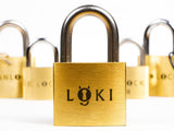 The Loki puzzle lock displayed alongside the rest of the Puzzlocks collection, our most challenging expert level puzzle.