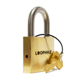 Side profile of the LoopHole trick lock, a beginner-friendly puzzle with an average solving time of 3 hours.