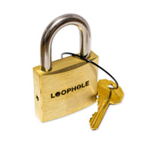 The LoopHole brass puzzle lock with key, a beginner trick lock and the perfect starting point for new puzzle solvers